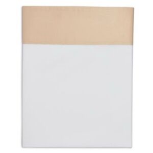 Hudson  Italian Cuff Flat Sheet, King. White/Tan